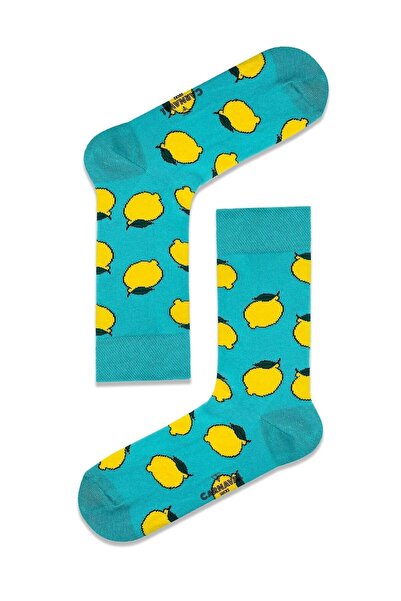 Zumiya Green Lemon Patterned Colorful Socks