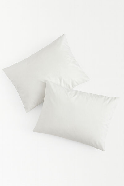 Teksev Vevra 2-Pack Plain Cream Color Pillowcase Cotton Fabric with Zipper
