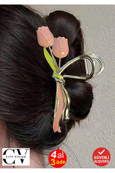 cityvision Φιγούρα Τουλίπας Yavruağzı Χρώμα Μεταλλικό Μάνταλο Κλιπ μαλλιών