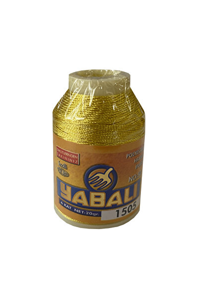 Yabalı Polyester Dikiş Dantel Nakış İpi 1505 Cırtlak Sarı 20 Gram 6 Kat No: 50