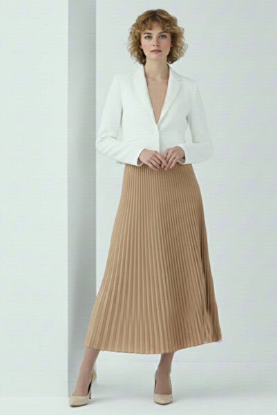 benguen Pleated Skirt 4560 Milky Brown