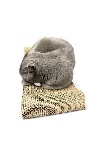 OEM Corrugated Cardboard Cat Scratching Board – 48 x 21 x 3 cm, Ends 6 cm