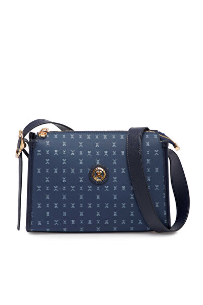 Tergan Lacivert Print Kadın Çapraz Askılı Çanta - S25K1PR09186-V5J