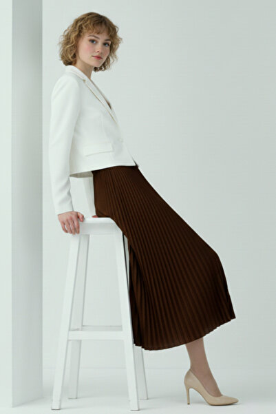 benguen Pleated Skirt 4560 Brown