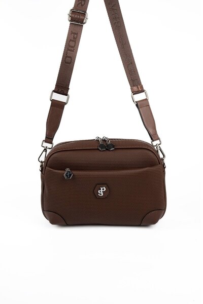 Silver Polo Silver & Polo Sp1094 Women's Crossbody Bag Honeycomb Brown