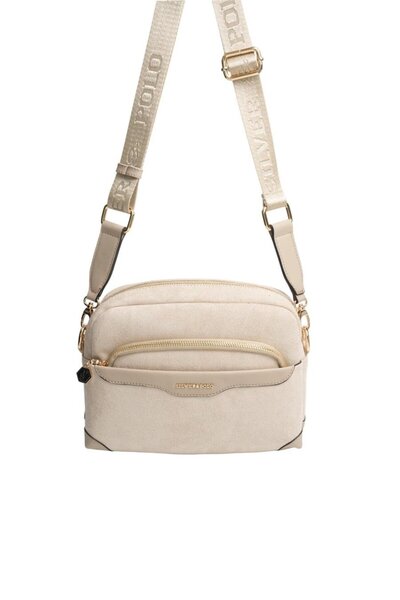 Silver Polo Silver & Polo Sp1201 Women's Crossbody Bag Suede Beige-Sand