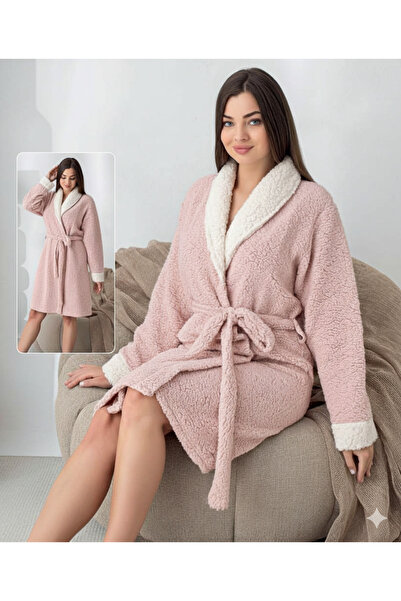 Kocabey Sharpi Welsoft Plush Home Bathrobe, Soft Dressing Gown