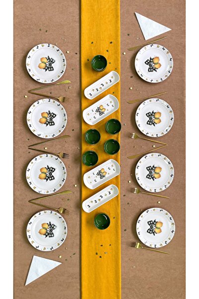 ers erbaşlar LEMON 18 Parça 8 Kişilik Lüx Kahvaltı Takımı Seti Kahvaltılık Su...