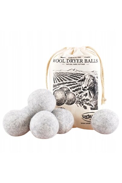 Smart wash Set de 6 bile pentru uscător, Smart Wash, lână, gri