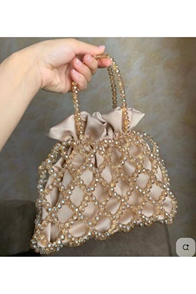 Zoyaluxurybag Kristal Saten Keseli Çanta