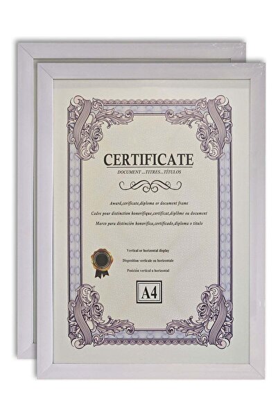 Beauenty إطاران للصور بحجم A4، إطار أنيق للشهادات والمستندات للعرض على الحائط...