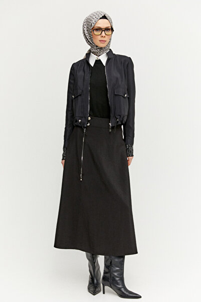 Setrms Fermuarlı Ceket Evaze Etek İkili Takım