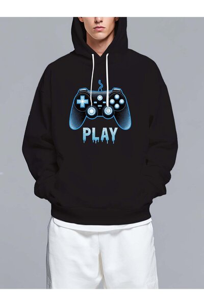 MIXSNOW سويت شيرت بغطاء رأس مطبوع قصة فضفاضة - نمط كاجوال عصري - هودي مريح بر...