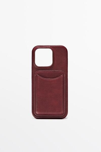 Massimo Dutti Napa deri iPhone 16 Pro kılıfı