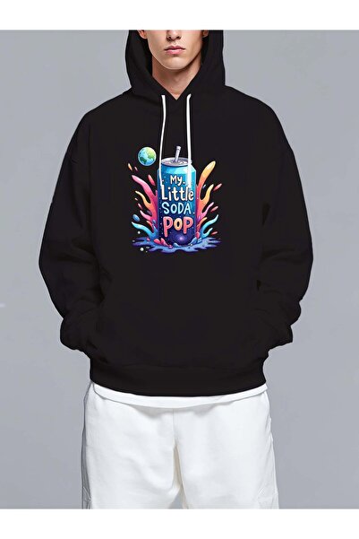 MIXSNOW سويت شيرت بغطاء رأس مطبوع قصة فضفاضة - نمط كاجوال عصري - هودي مريح بر...