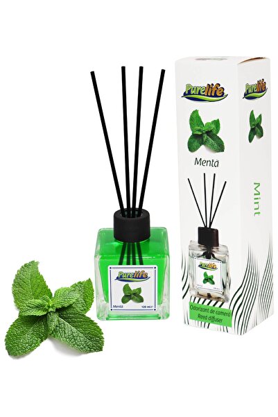 PureLife MERT Odorizant de camera cu betisoare Purelife, 120ml, menta
