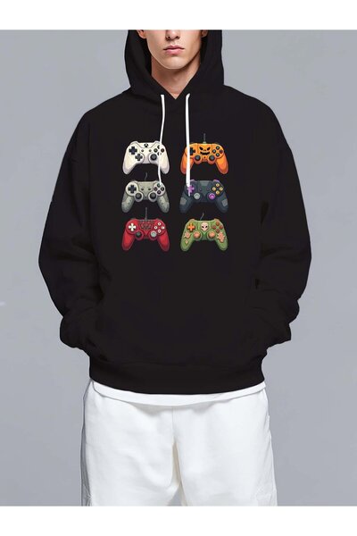 MIXSNOW سويت شيرت بغطاء رأس مطبوع قصة فضفاضة - نمط كاجوال عصري - هودي مريح بر...