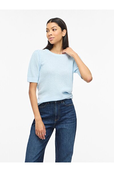 VILA Strickoberteil Kurzärmeliges