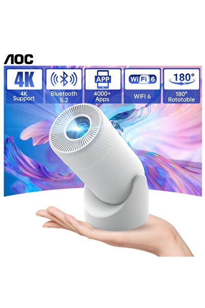 Aoc جهاز عرض صغير مع خاصية تثبيت تلقائي للمفتاح | واي فاي وبلوتوث | دوران ١٨٠ درجة للسفر