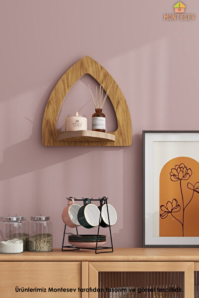 MONTESEV Ahşap Dekoratif Duvar Rafı ( MTSV-624 )