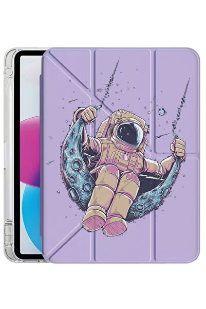 Cekuonline Apple iPad Air 11 2025 M3 Kılıf Desenli Uyku Modlu Kalem Bölmeli S...