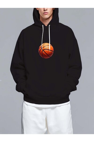 MIXSNOW سويت شيرت بغطاء رأس مطبوع قصة فضفاضة - نمط كاجوال عصري - هودي مريح بر...