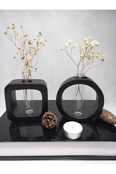 emilysamy طقم مزهريات مينيمال مكون من قطعتين، بتصميم دائري مربع، مزهريات زجاج...