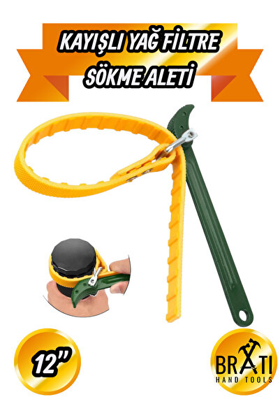 BRATİ HAND TOOLS 12 No Kayışlı Filtre Anahtarı Kaydırmaz Askılı Yağ Filtresi ...