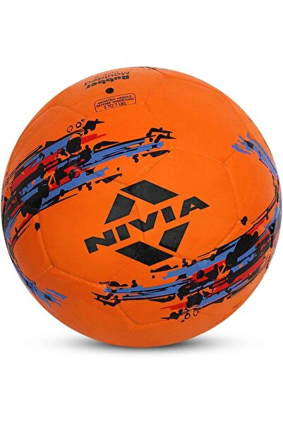 Nivia Storm Orange Moulded Football with Ball Pump - Size 5 (Pack of 1, Orang...