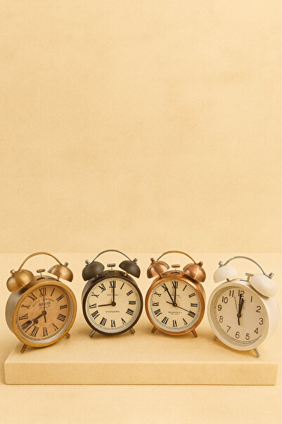 Chefstar RETRO TASARIM ÇİFT ZİLLİ ALARMLI MASA SAATİ KLASİK VE DEKORATİF MASA...