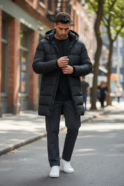 dehaine Men's long, winter, padded jacket, A26