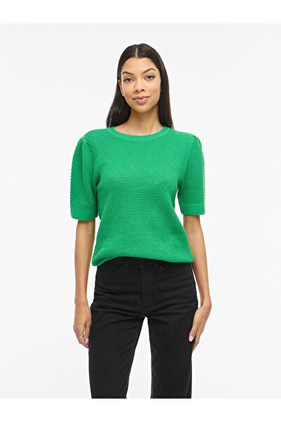 VILA Strickoberteil Kurzärmeliges