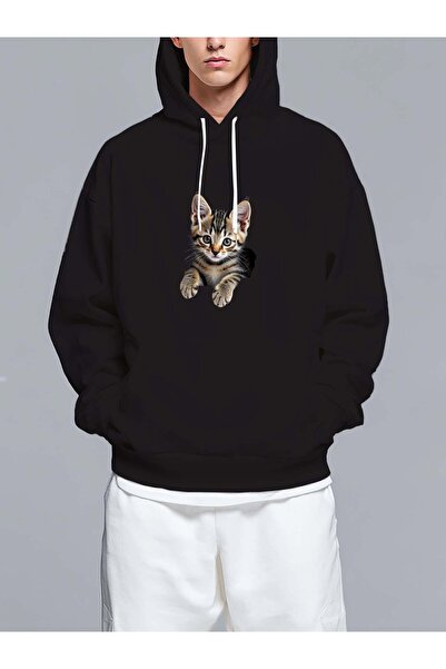 MIXSNOW سويت شيرت بغطاء رأس مطبوع قصة فضفاضة - نمط كاجوال عصري - هودي مريح بر...