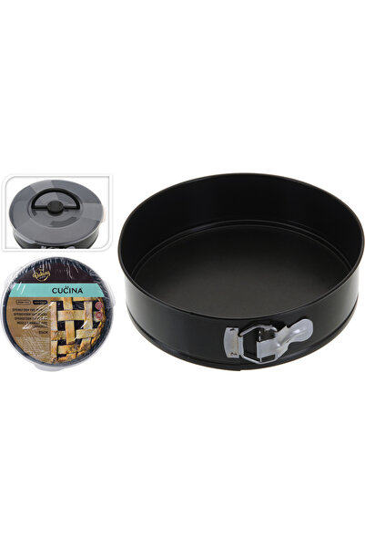 Excellent Houseware tavă detașabilă pentru tort, oțel, 26x9 cm, neagră