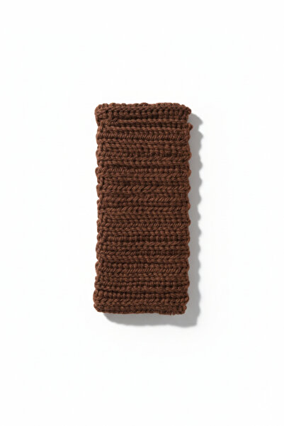 maia Brown Plain Handmade Knitted Bandana – Soft and Flexible Textured