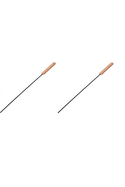 Vaggan Set de 2 frigărui pentru grătar, metal/lemn, 48 cm, negru/maro