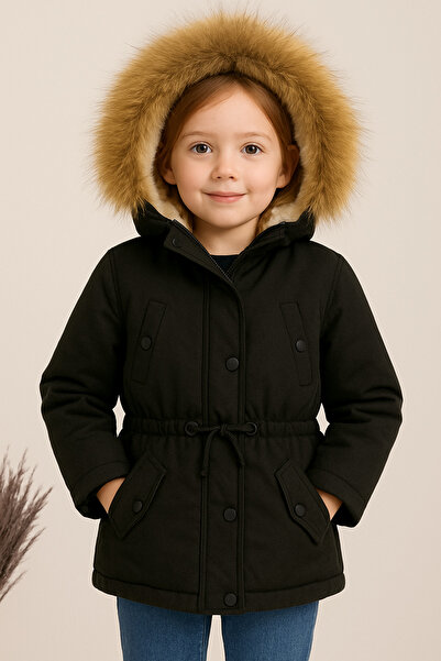 Nacar Unisex Çocuk İçi Polarlı Su Geçirmez Kanvas Mont