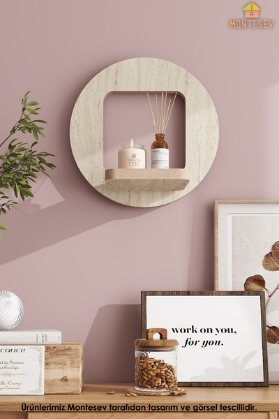 MONTESEV Ahşap Dekoratif Duvar Rafı ( MTSV-717 )