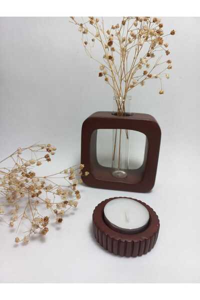 emilysamy مزهرية بسيطة، مزودة بأنبوب زجاجي (موديل مربع) مزهرية بيضاء مزخرفة