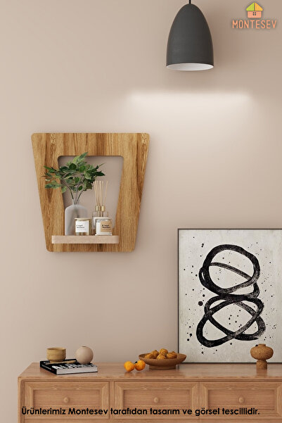MONTESEV Ahşap Dekoratif Duvar Rafı ( MTSV-852 )