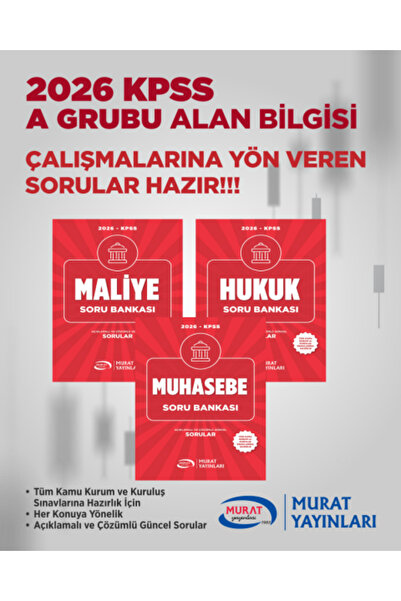 Murat Yayınları Kpss A grubu Maliye - Hukuk ve Muhasebe Soru Bankası Set .