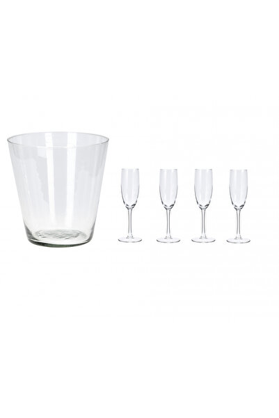 Excellent Houseware set de servire șampanie, pahar, 5 piese, transparent