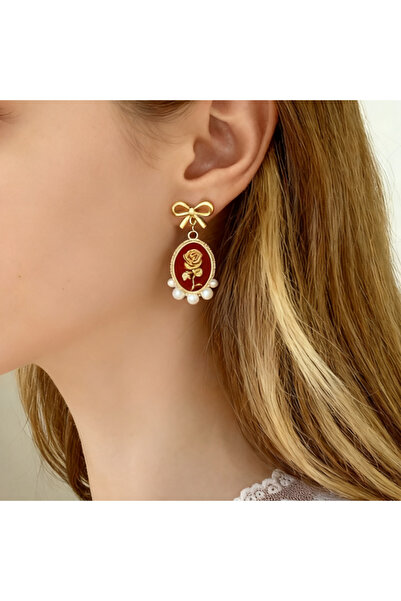 FASHION Cercei Murmur vintage cu perle si detalii aurii, elegante, pentru femei