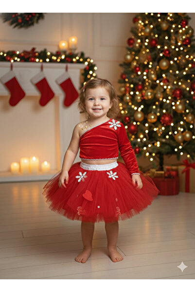 DODOMAR 1–2 роки – Червона спідниця-пачка, оксамитовий топ на одне плече, при...