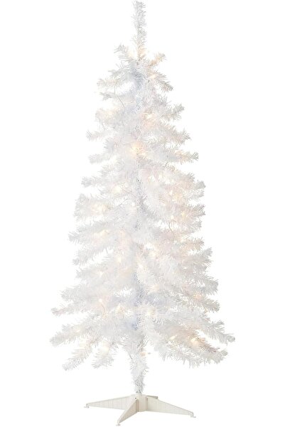 Generic 4FT/121Cm Artificial Christmas Tree with 70 LED Lights, White