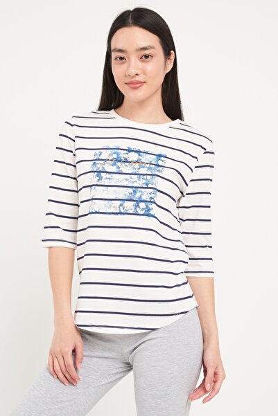 Lee Cooper Women's striped t-shirt with graphic print