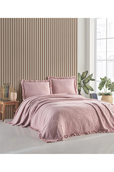 Şaheser Home Collection Σετ κάλυμμα κρεβατιού Ilda Jacquard, με λεπτομέρεια β...