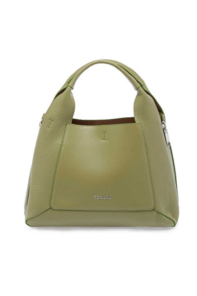 Tergan Yeşil Hakiki Deri Kadın El Çantası - S24Y1BC80262-U8V