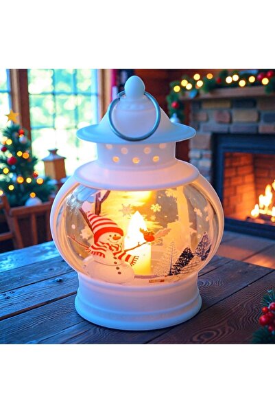 Kuzey VIP OVAL BEYAZ KARDAN ADAM YILBAŞI FENERİ GÜN IŞIĞI LED IŞIKLI FENER YI...