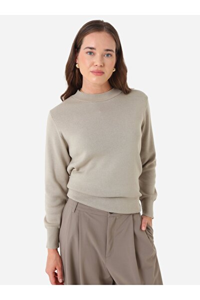 Refka Half Turtleneck Long Knit Tunic - Dark Beige -